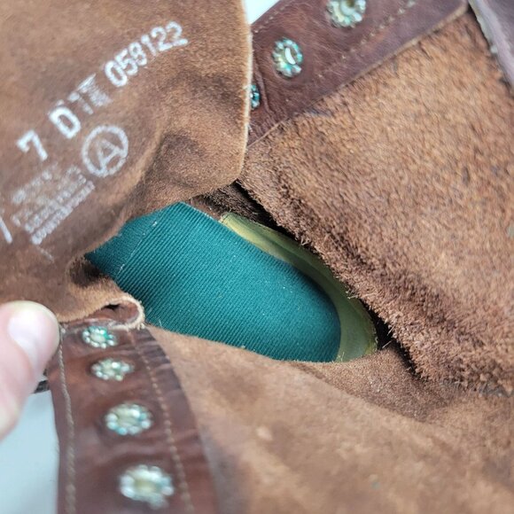 Avonite Hypalon Oil Resistant Dupont Lace Up Leather Boots Kilty 7 Brown Distres - Picture 7 of 16